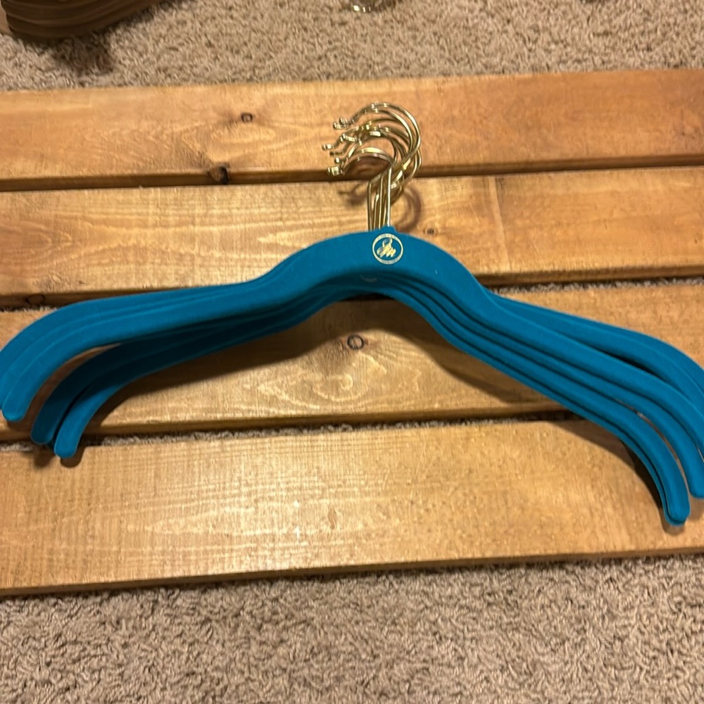 Set/10 Joy Mangano Turquoise Flecked Hangers